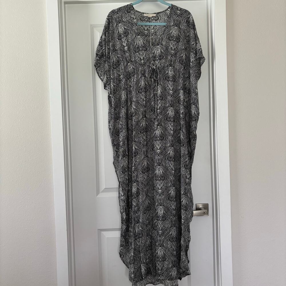 Lovestitch Boho Paisley Print V-Neck Maxi Kaftan Dress One Size EUC